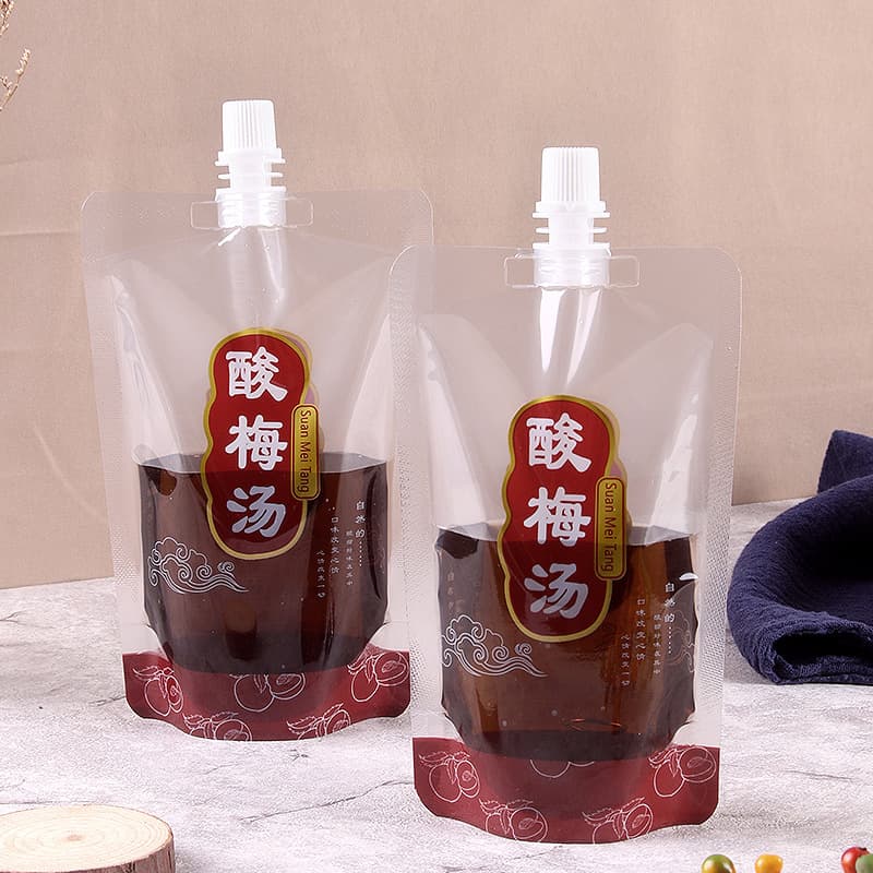 Plum Juice Packaging Bag Takeaway Packaging Bag Juice Beverage Stand-up Plum Juice Commercial Stall Bag