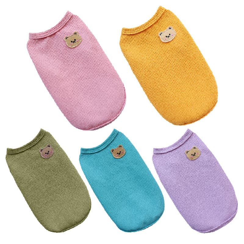 New Summer Pet Cat Dog Clothing Waffle Pet Vest for Small Medium Dogs Teddy Bichon Frise Dog Apparel Wholesale