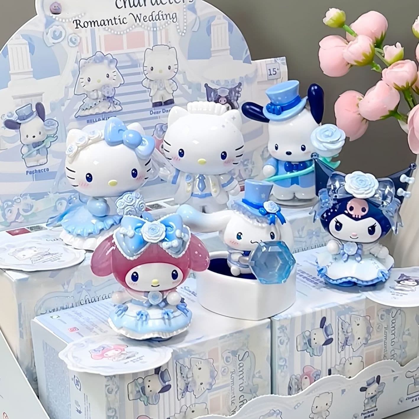 Hello Kitty Romantic Wedding Series Sanrio Blind Box Trendy Figure Cute Desktop Ornament Collectible Gift