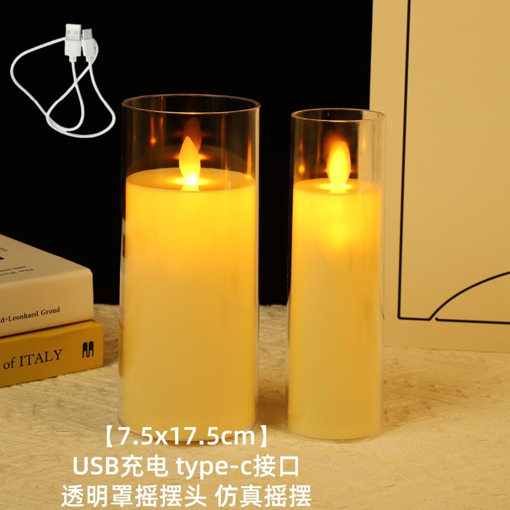 Rechargeable LED Electronic Candle Light with Remote Control, Simulated Flame Flicker, Decorative Ambient Light for Weddings, Hotels, and Clubs