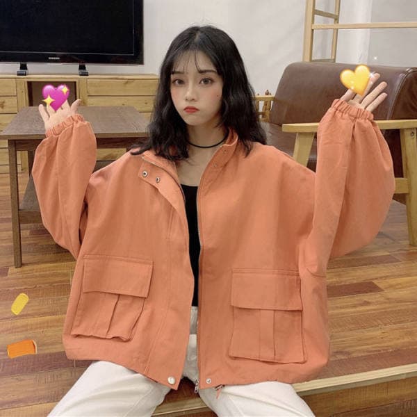 Workwear Short Jacket for Women Autumn Winter Thin Loose Retro American Ins Baseball Jacket Coat Student Plus Size Top Trendy