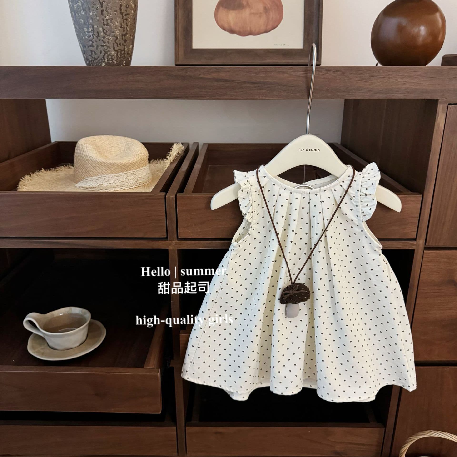 [Dessert Cheese] Cute Korean Kids Clothing Baby Girl Summer New Polka Dot Fly Sleeve Stylish Vest Princess Dress