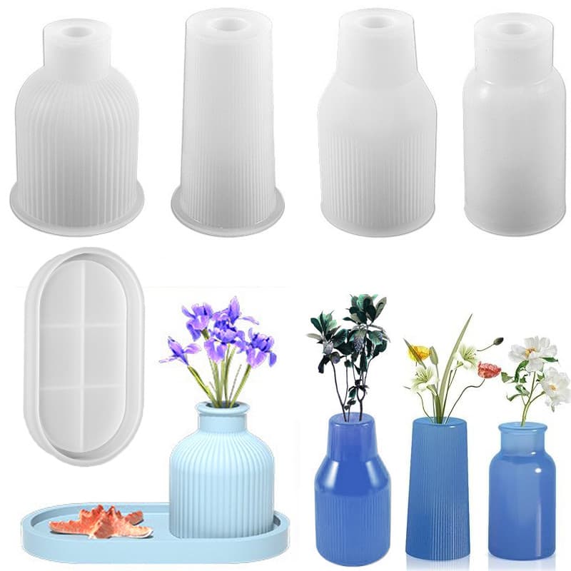 Cross-border set vase tray storage box resin silicone mold glue diy cement gypsum ornaments wholesale