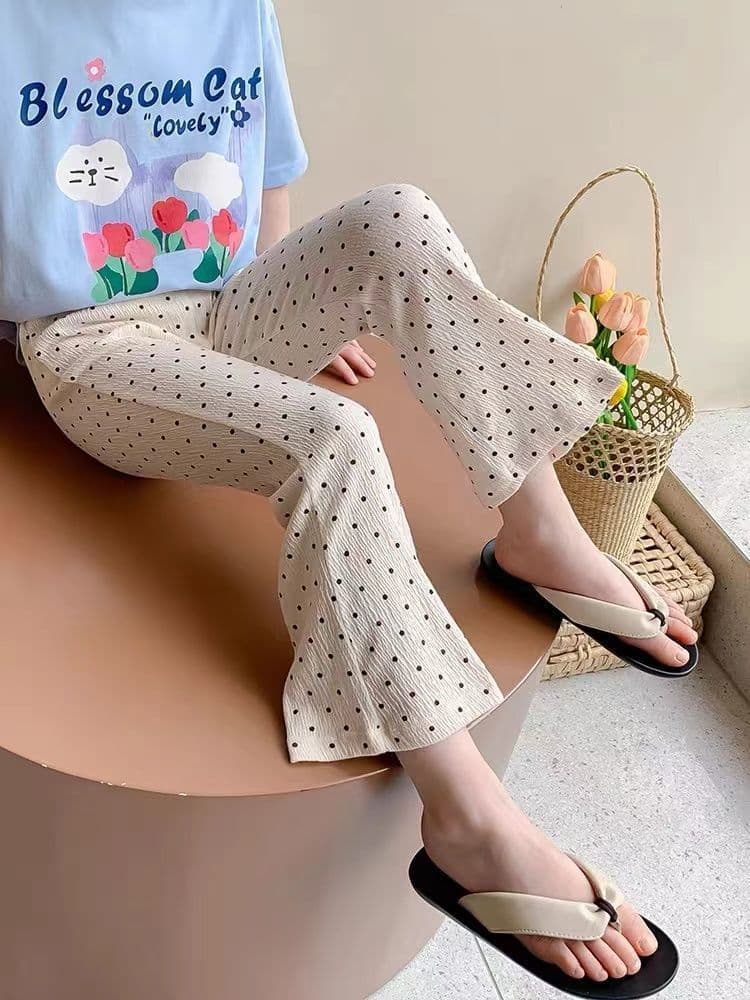 Girls' Flared Pants Stylish Trousers Baby Girl Mosquito-Proof Pants Summer Thin Infant Pants Summer Clothes for Toddlers and Kids