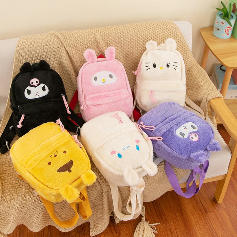 Cute Cartoon Kids Plush Backpack Large Capacity Student Personality School Bag Lightweight Soft Backpack Gift
