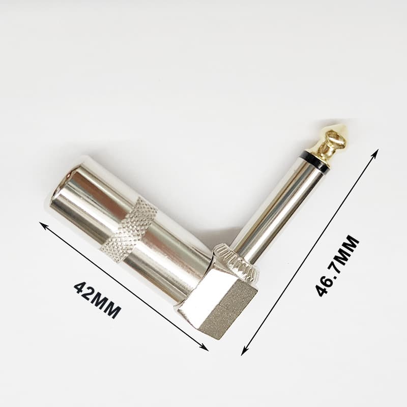High-quality and durable audio plug 6.35 instrument microphone cable DIY connector metal elbow guitar cable anti-rust head