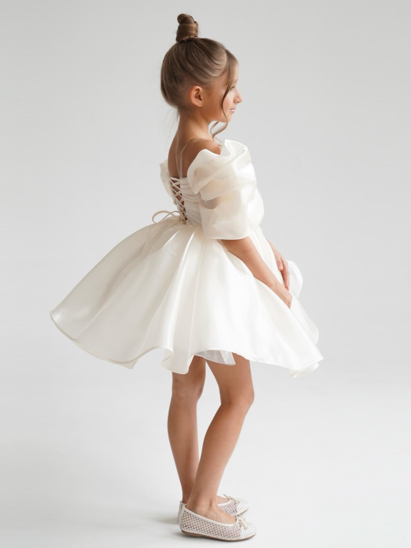 2026 New Children's Formal Dress, Satin Puffy Princess Dress for Toddlers and Kids, Baby Birthday Piano Performance Gown for Girls