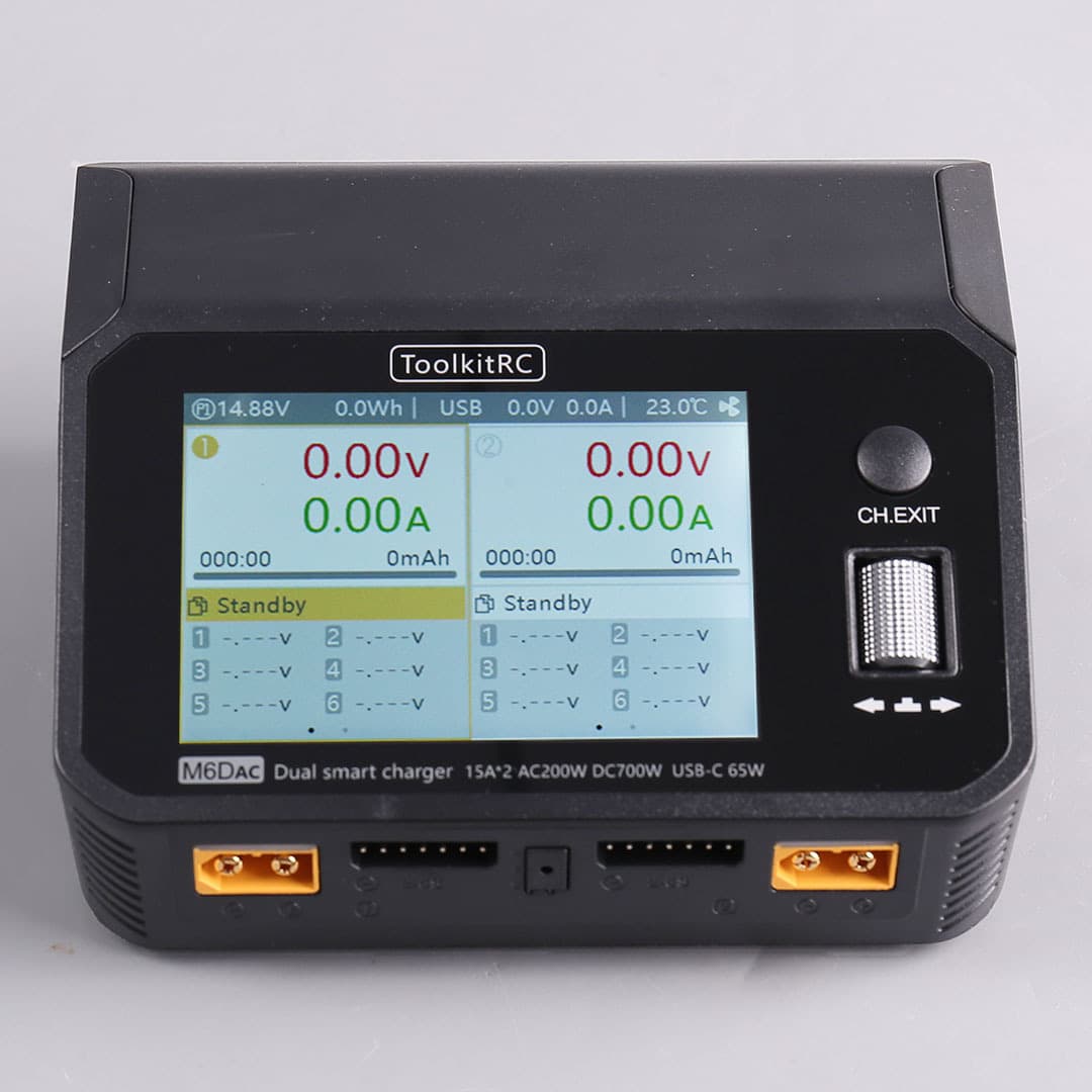 Dual-Channel High-Power 700W Balance Charger PD65W Fast Charge ToolkitRC M6DAC 15A Li-Battery Model Airplane Charging Device