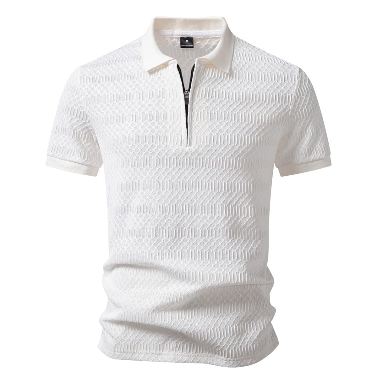 European and American summer new Amazon men's polo shirt zipper lapel men's jacquard sports polo shirt tops for men