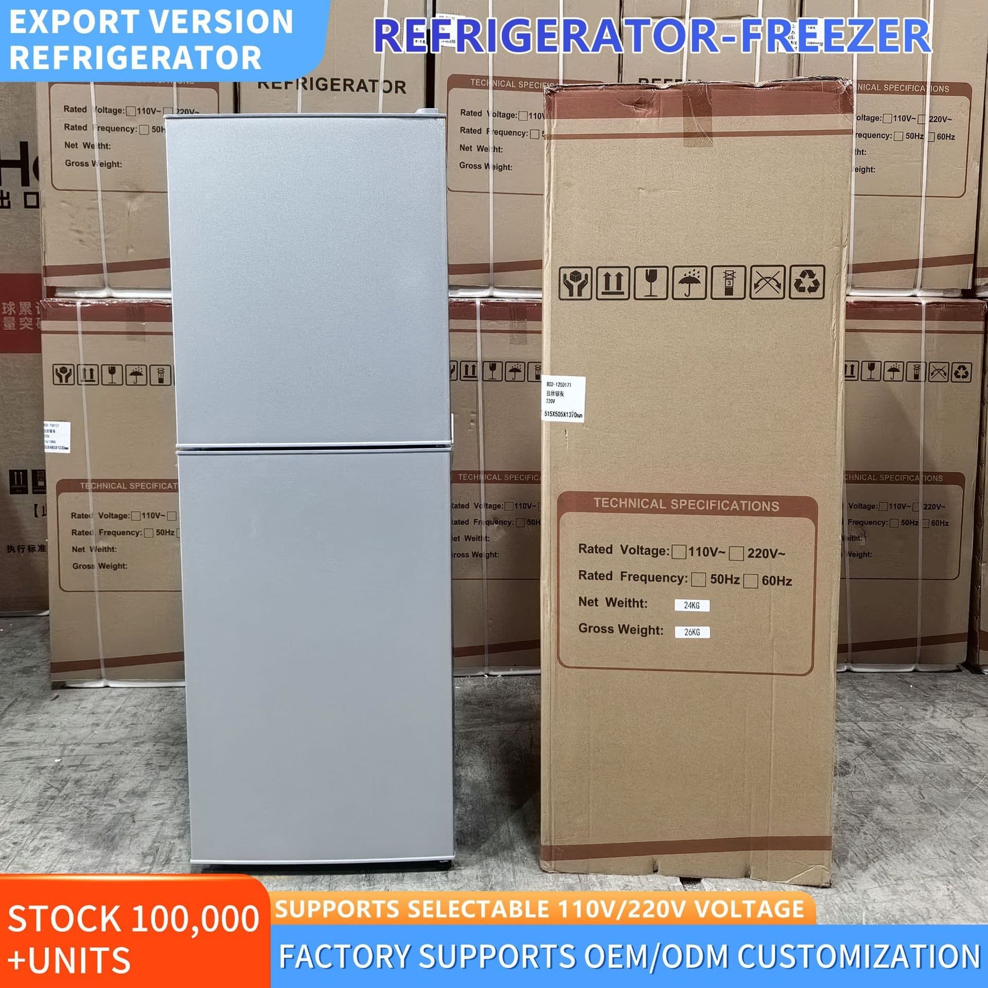 Export cross-border foreign trade double-door refrigerator refrigerator refrigerator110V220V European and American regulations fridge refrigerator