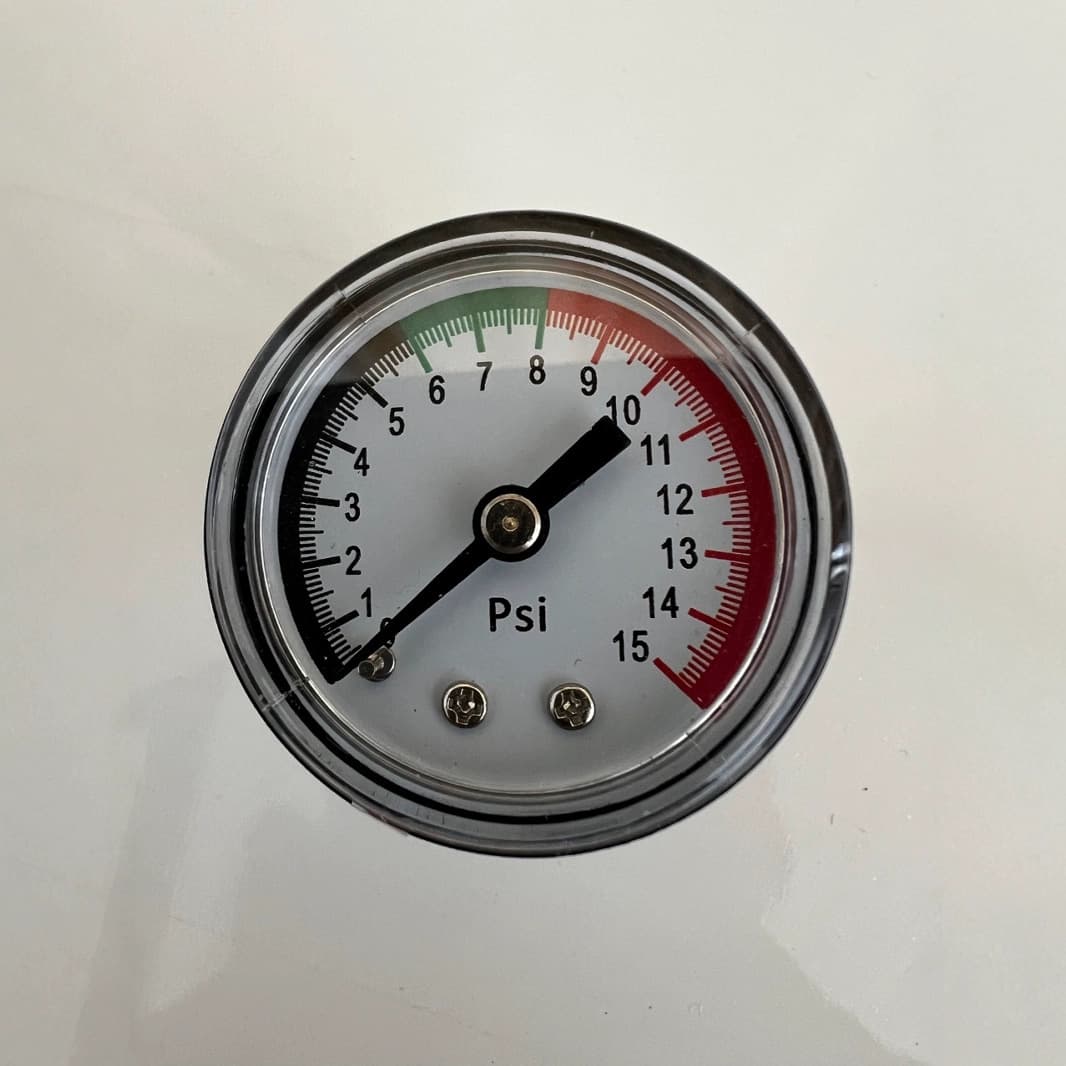 1 kg 1 bar 15 psi plastic pressure gauge, low pressure for surfboards, camping tents, air pumps, pressure gauges