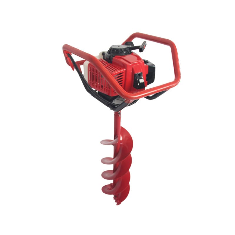 Single Cylinder Air-Cooled 2-Stroke 63CC Two-Person Lift Gas Earth Auger Spiral Digger Ice Drill for Garden Use