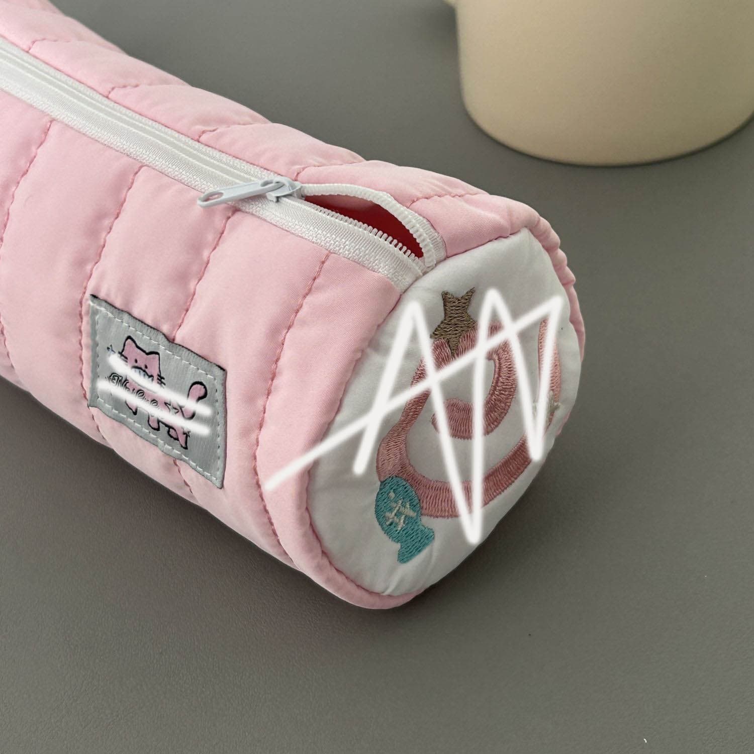 Internet celebrity fish plate cat pink pencil bag small fresh large capacity girl cute student storage niche stationery bag