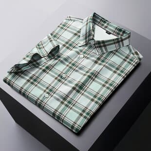 Summer Plus Size Men's Plaid Short Sleeve Shirt Business Casual Big Size Shirt for Overweight Loose
