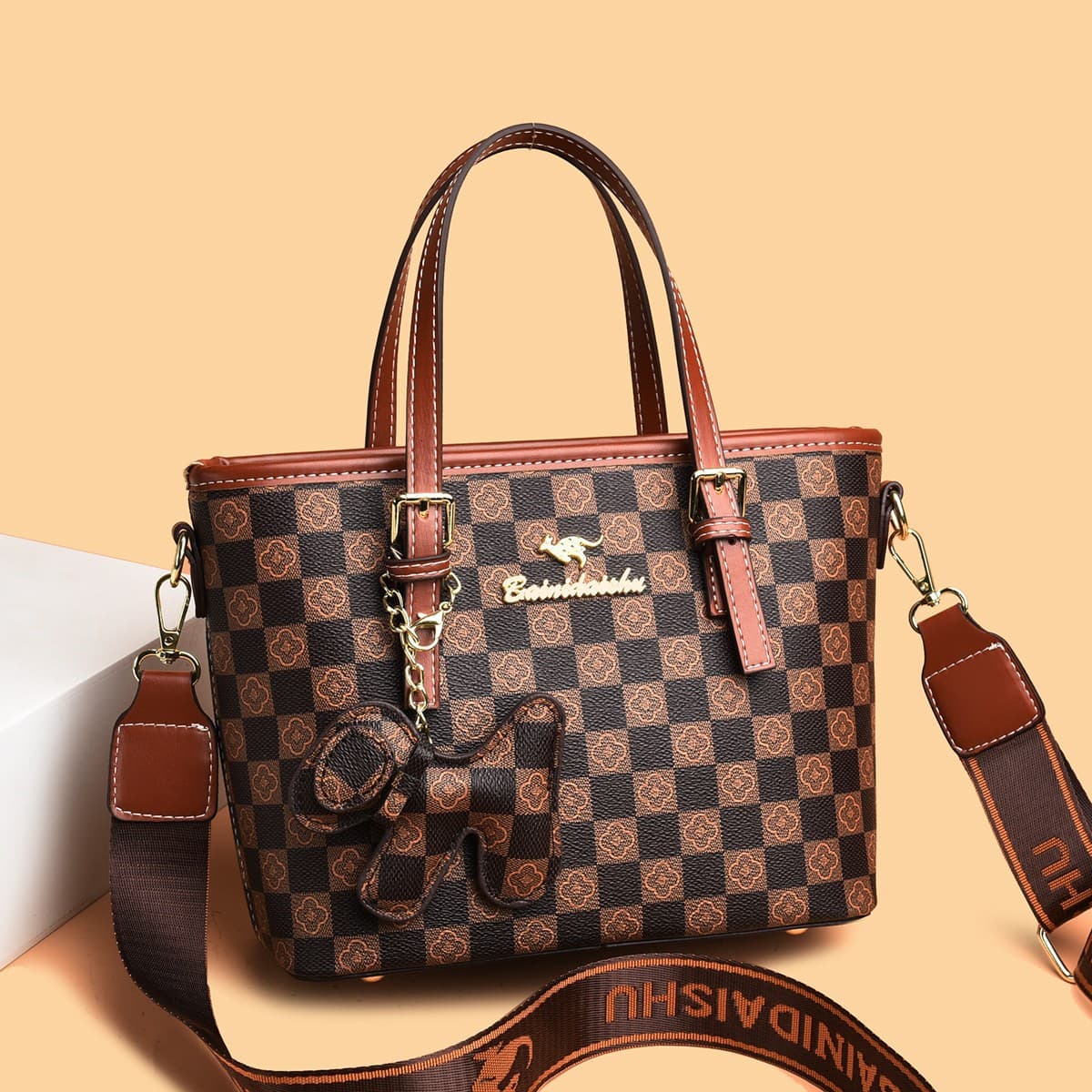Premium Quality Handbag Women 2025 New Fashion Trendy Crossbody Bag Popular Tote Grid Bucket Bag for Women