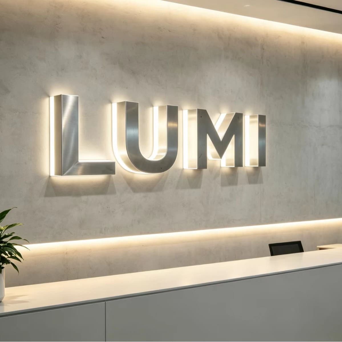 201 Stainless Steel Glowing Letters for Store Image Wall Door Head Logo Letters Backlit Advertising Letters Custom Made