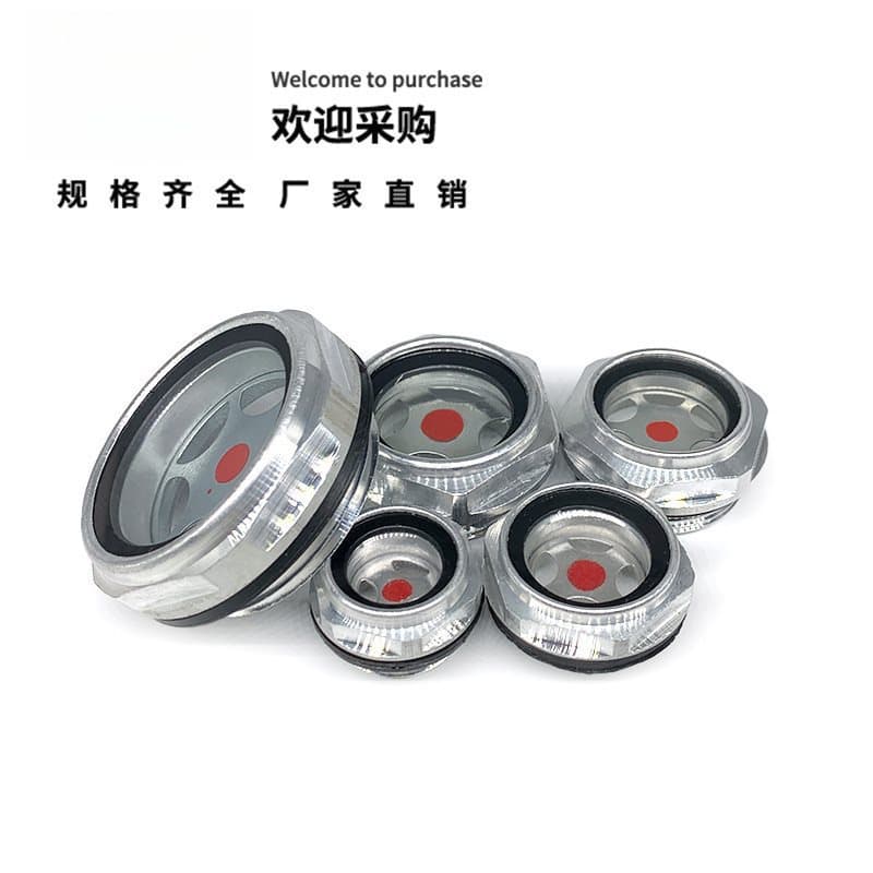 Oil gauge, oil sight glass, oil window, screw-in aluminum oil sight glass, air compressor oil sight glass, reducer oil window, oil level sight glass