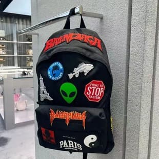 22SS Explorer Alien Logo Embroidery Graffiti Patch Backpack