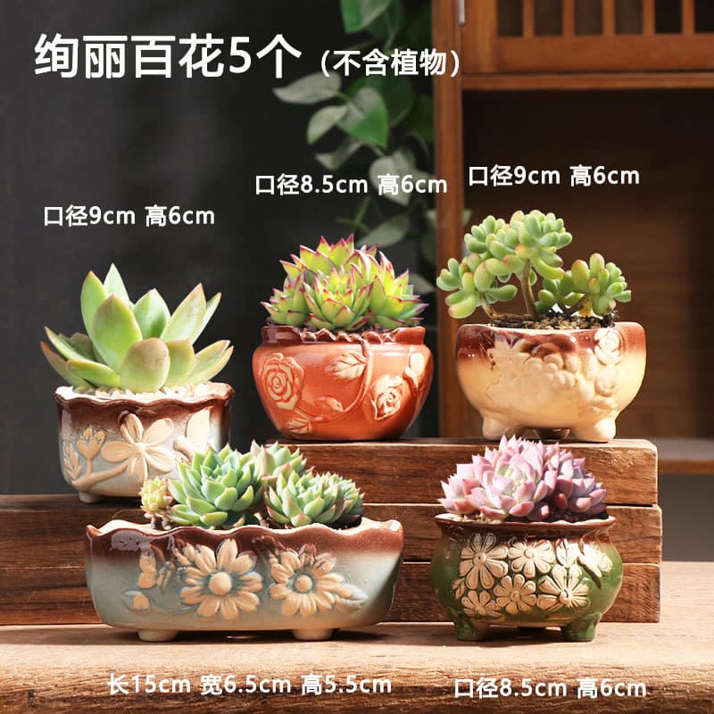 Succulent Flower Pot Home Use Large and Small Unglazed Terracotta Pot Coarse Ceramic Creative Root Control Tray Ceramic Flower Pot Special Price Wholesale