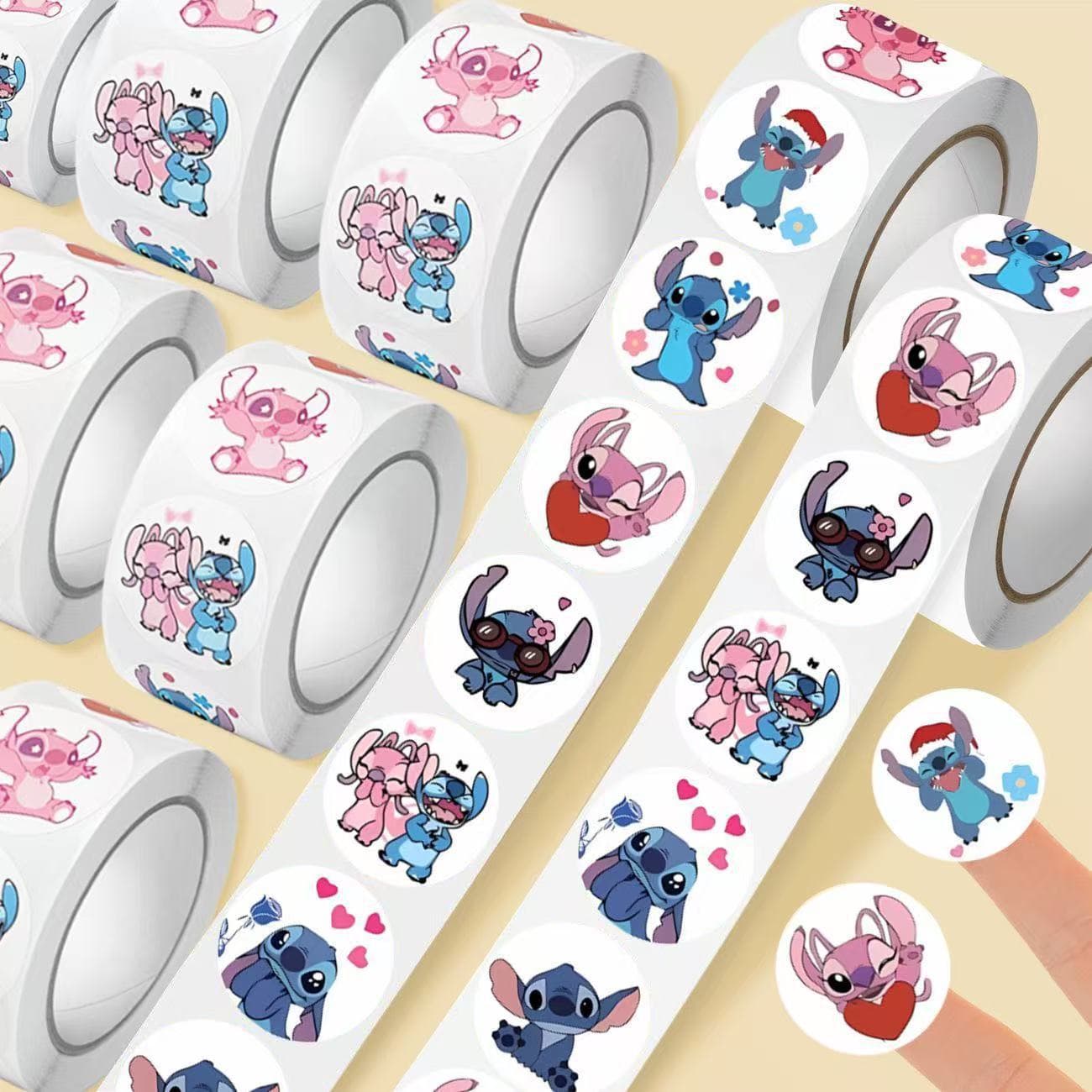 Cross-border 500 stickers/roll Stitch and Angel stickers children's cartoon toy pocket decoration label stickers
