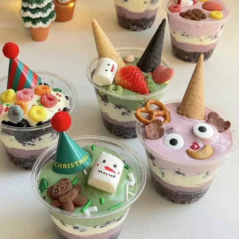Viral Novelty Mini Tiramisu Cake Cup, Disposable Cup, Cream Mini Cake, Clear Baking Dessert Cup.