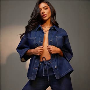 New Women's Denim Vest with Medium Sleeves, Loose Fit Jacket for Amazon and Independent Station Cross-Border Trade in Europe and America