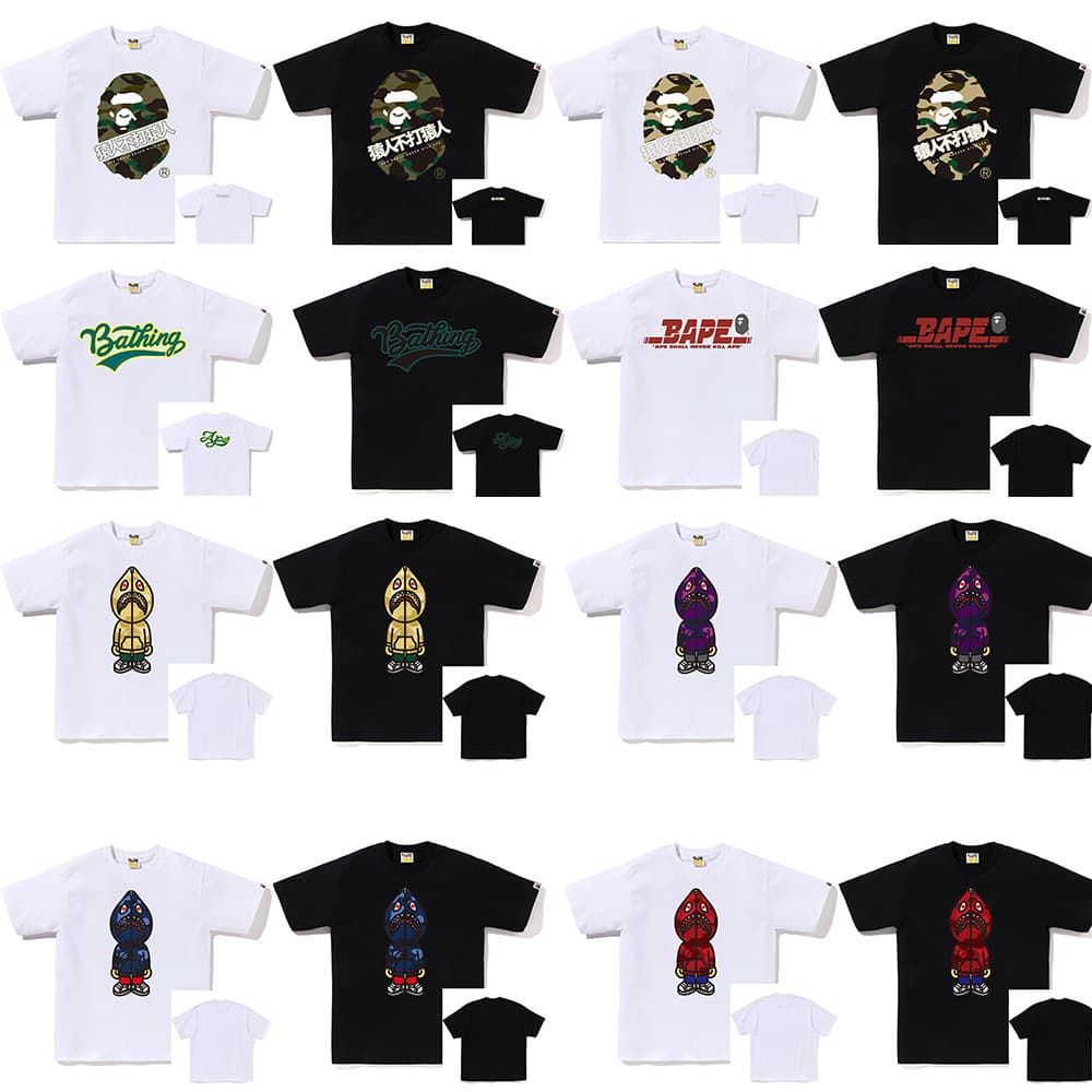 APE Ape Man Fashion Heavyweight Round Print Unisex Loose Premium Short Sleeve T-Shirt 25SS Pure Cotton
