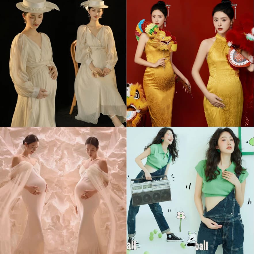 Maternity Photography Clothing New Studio Photoshoot Cute Mommy-to-Be Maternity Art Photo Dress
