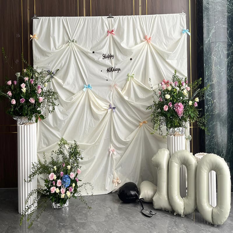 New Wedding Tulle Fabric Background Frame, Iron Arch Telescopic Frame, Welcome Backdrop Cloth Stand