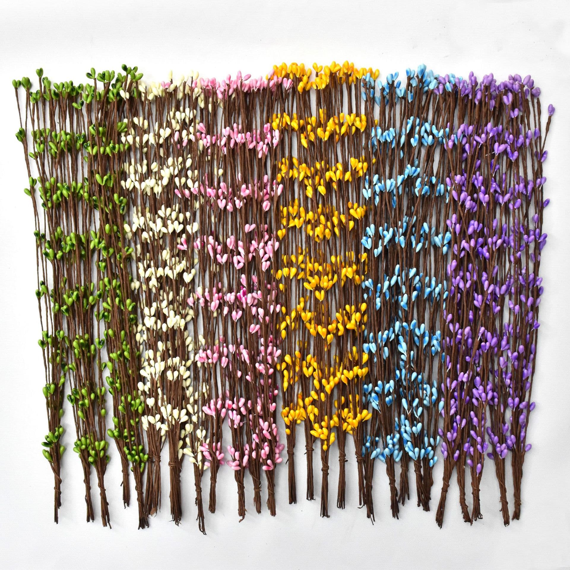 Custom Berry Vines DIY Wreath Weaving Materials - Creative Faux Solid Color Flower Branches