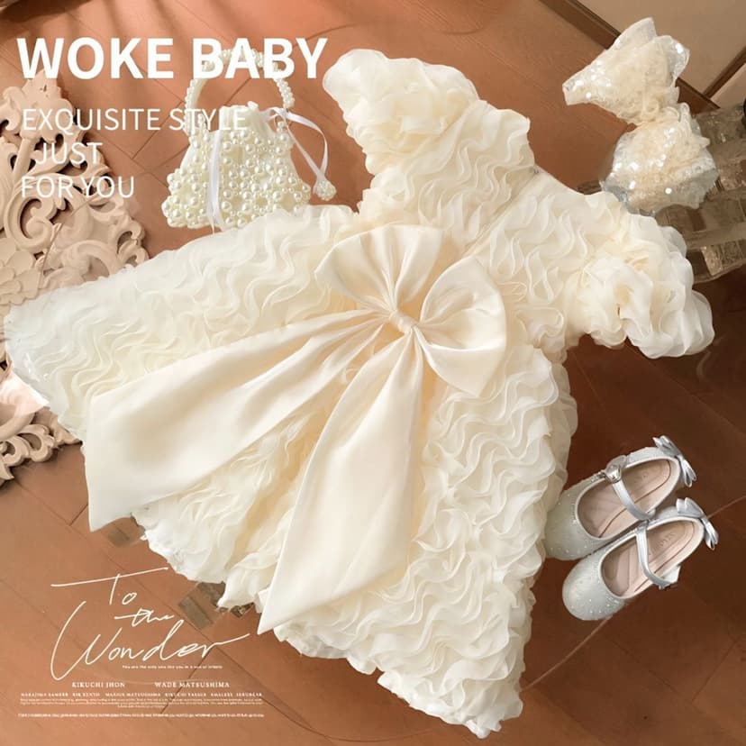 Girls Dress Summer Dress 2026 New Style Children's Dress Skirt Little Girl Puff Sleeve Mesh Princess