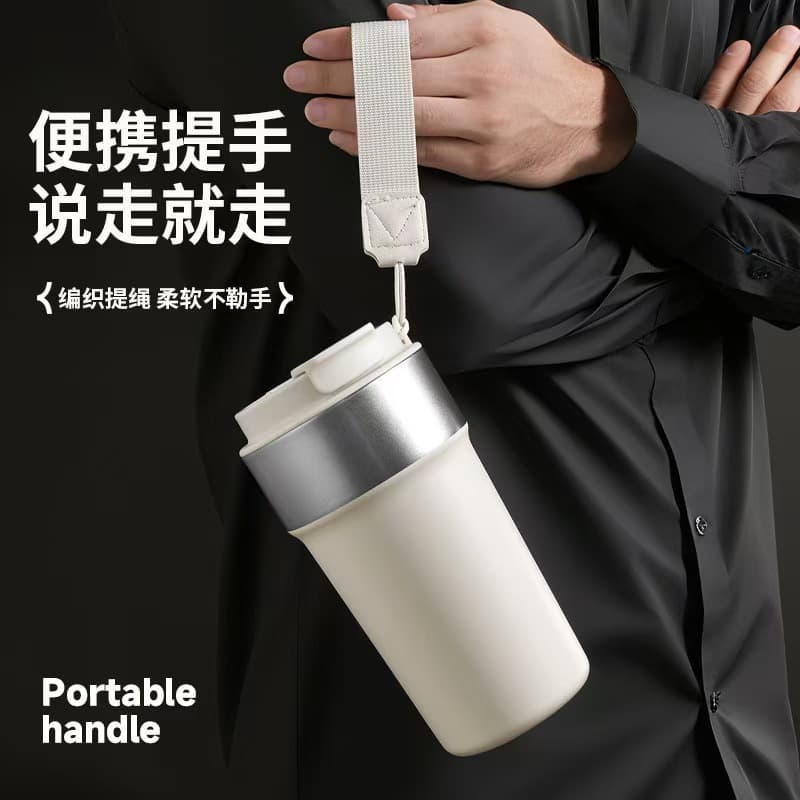 In Stock New 304 Stainless Steel 8th Gen Coffee Cup Car Mug with Handle Strap Portable Straw Insulated Cup