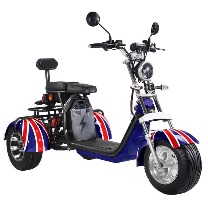60V 20Ah 2000W Tricycle 3-Wheel Electric Scooter Citycoco