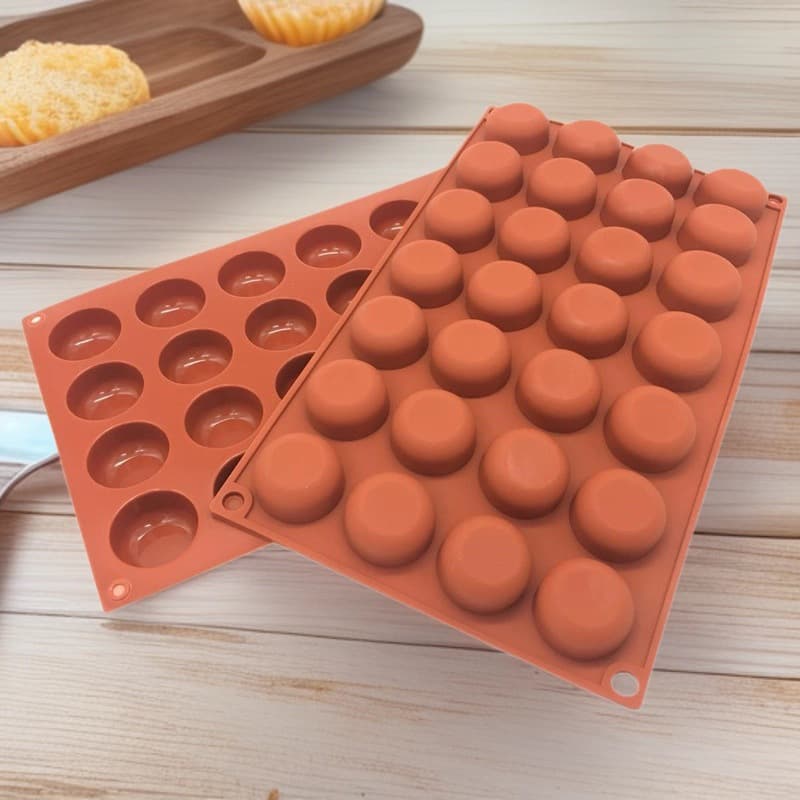 28-Cavity Flat Bottom Chocolate Cookie Cake Baking Supplies Creative Pastry Jelly Pudding Silicone Mold Wholesale