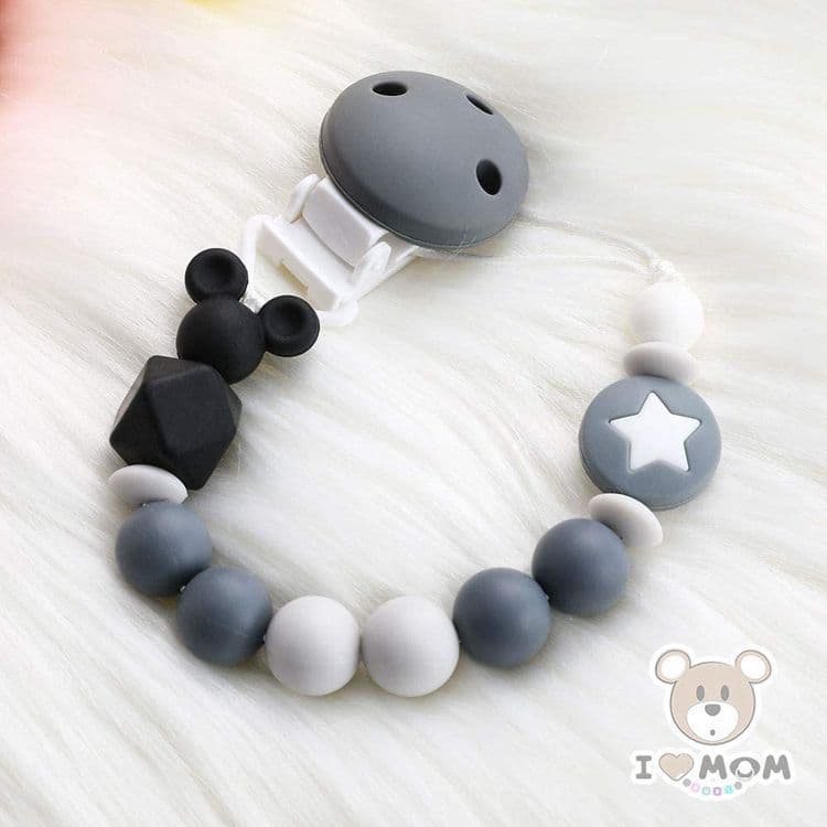 Pacifier Clip Baby Supplies Silicone Soother Mickey Pacifier Chain Children Teething Chew Toy Anti-Drop Chain