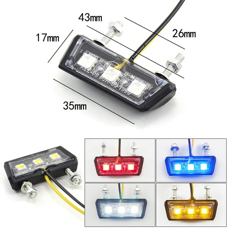 Suitable for Yamaha Kawasaki motorcycle modified LED rear license plate light license plate holder light license plate light rear tail light