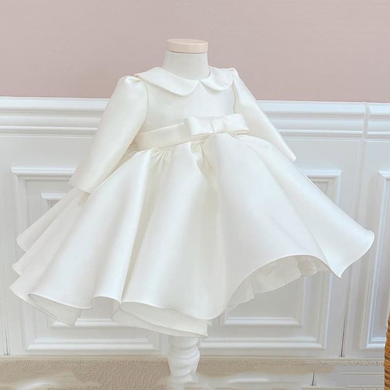 Flower Girl Wedding Dress 2026 Spring New Arrival Long-Sleeve Princess Tutu Gown for Little Girls Stylish Children's Formal Wear