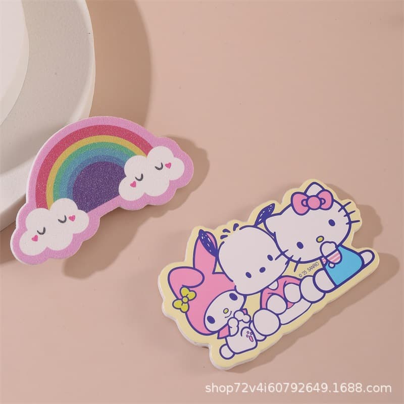 Cartoon Cloud Mini Nail File Cute Rainbow Nail Buffer Nail Salon Shaping and Removal Manicure Tool Wholesale