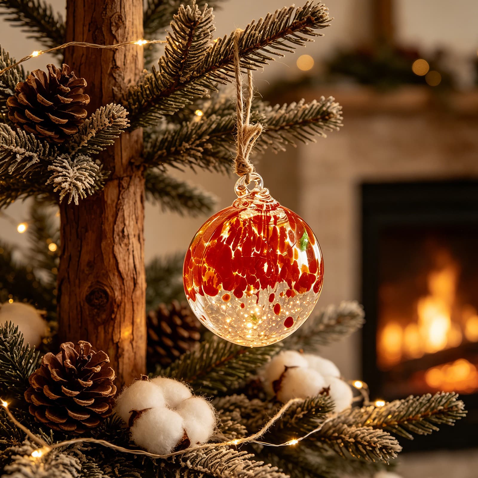 Cross-border new product outdoor garden courtyard hanging decorative Christmas ball hand-blown Christmas decorative glass ball set