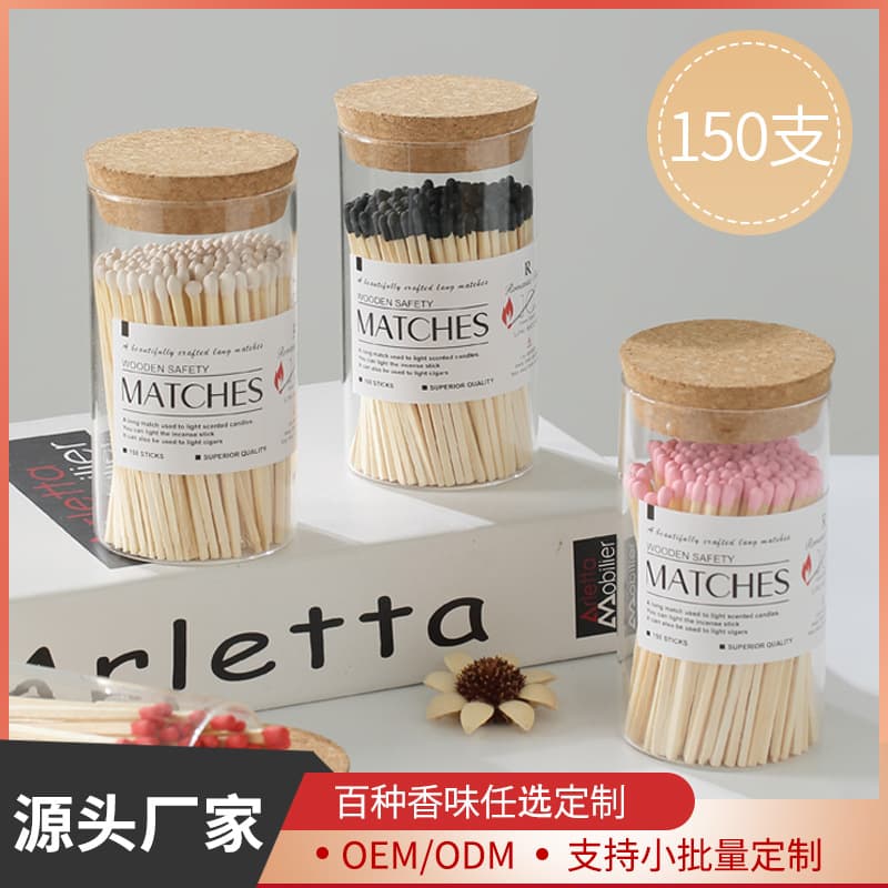 Romantic Time Scented Candle Special Long Matchsticks in a Bottle with Colorful Tips, Artistic Cigar Lighter, Scented Match Tool