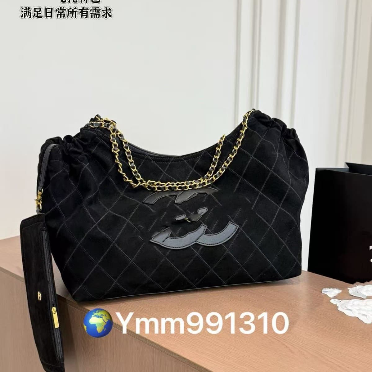 2026 New Vintage Denim Tote Bag Chanel Style Large Capacity Single Shoulder Underarm Shopping Bag Vintage Airport Bag Women