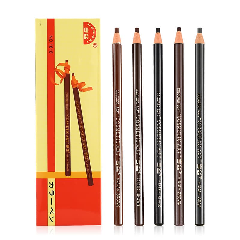 Hengsi 1818 Eyebrow Pencil Waterproof Smudge-proof Genuine Wooden Hard Core Wholesale Eyebrow Powder Makeup Artist Special Cosmetics