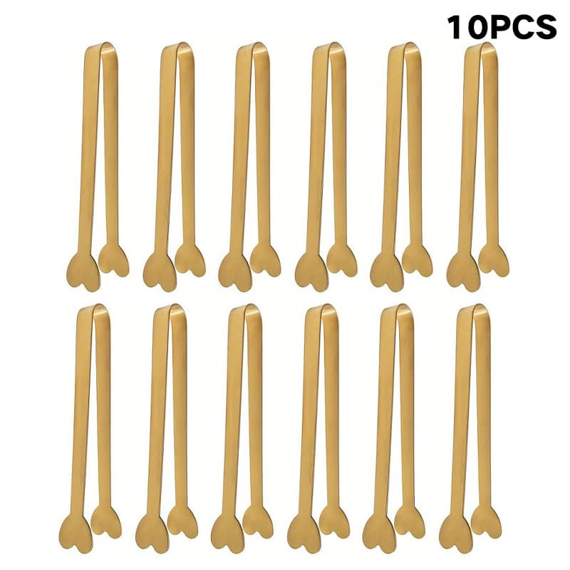Factory Wholesale Stainless Steel Sugar Tongs Coffee Tongs Cafe Kitchen Ice Tongs Food Tongs Rock Sugar Heart-Shaped Tongs F