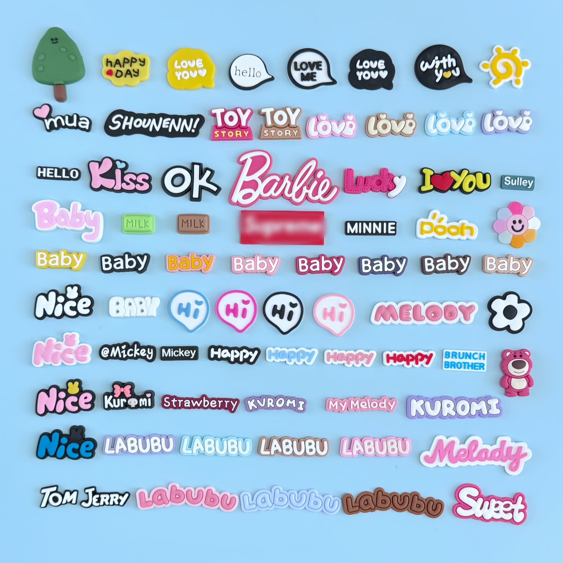 English Alphabet Chinese Character Patch PVC Soft Rubber Decorative DIY Fridge Air Conditioner Phone Case Home Accessories Collection