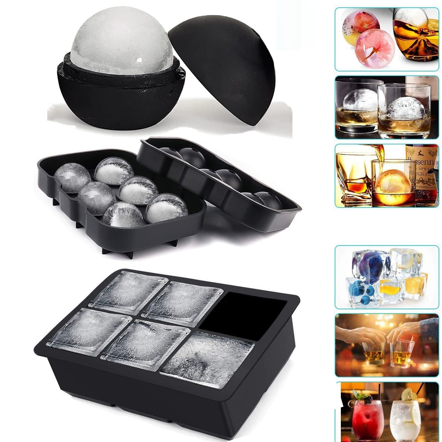 Cross-border silicone ice cube tray mold freezer quick-freeze ice maker for home refrigerator ice ball maker