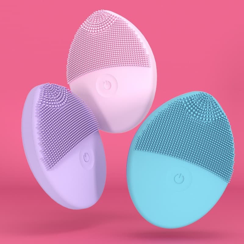 Cross-border Electric Ultrasonic Silicone Facial Cleansing Brush, Cute Girl Style, Rechargeable, Portable and Compact Face Cleaner