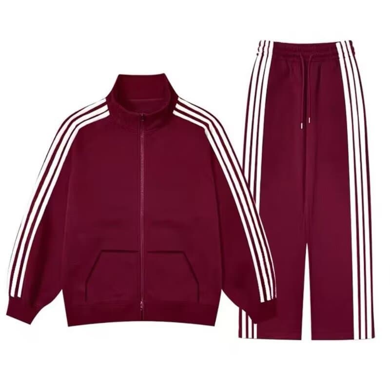 New Autumn Three-Stripe Sportswear Set for Men, Stand Collar Jacket and Long Pants, Versatile and Loose Two-Piece Set