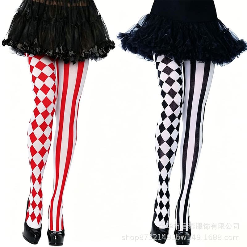 Halloween masquerade party striped stockings cosplay over-the-knee tights Christmas costumes Europe and America