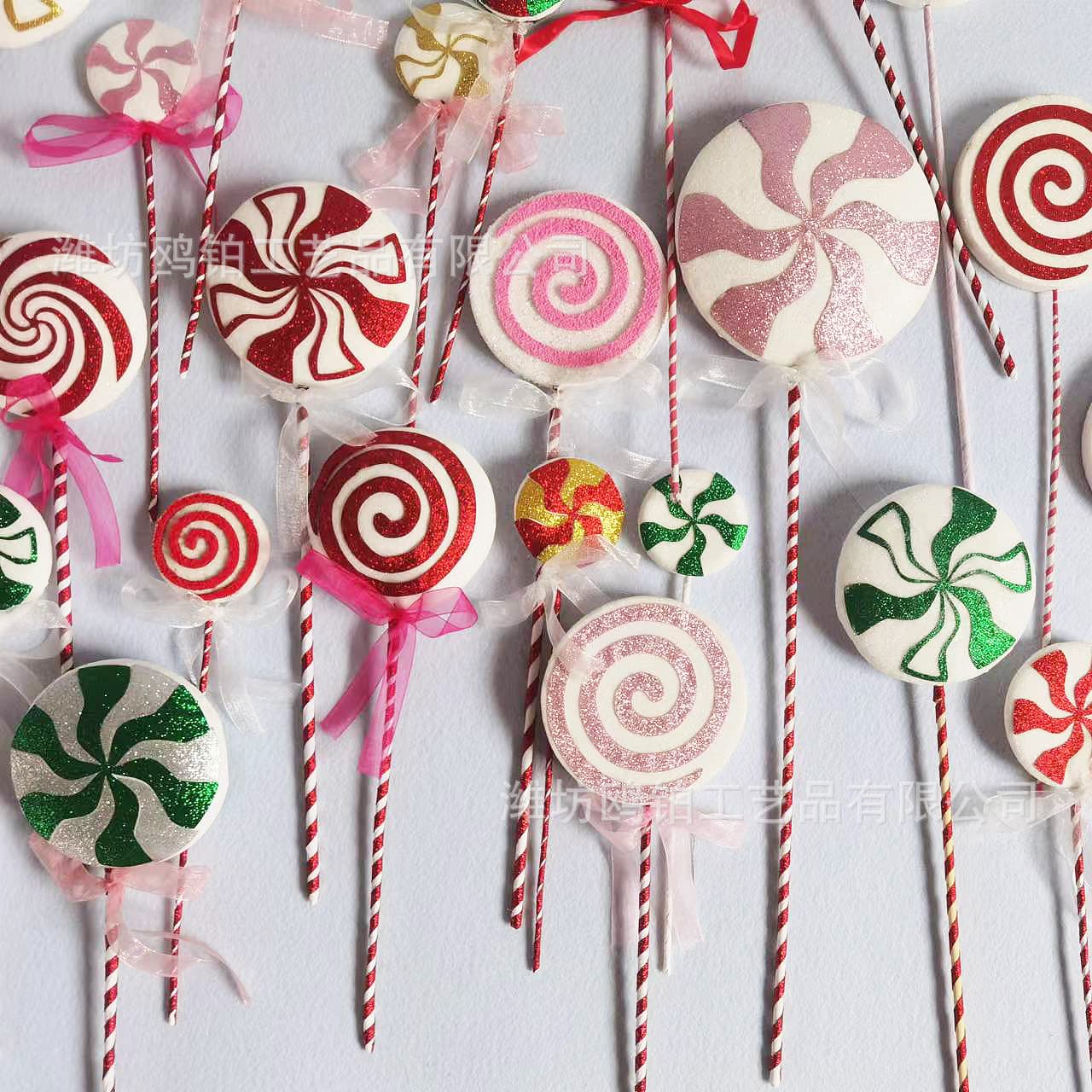 Cross-border Christmas Decoration Simulation Colorful Candy Glitter Christmas Decoration Lollipop Sticks Christmas Tree Decor