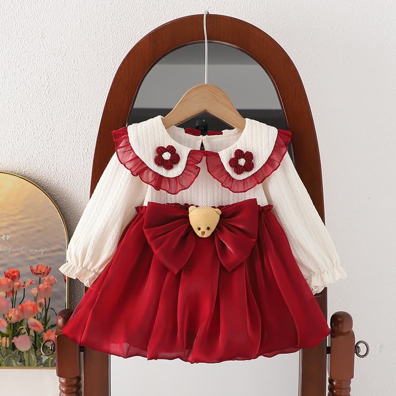 2023 Autumn New Arrival Girls' Dress, Fashion Two-Piece Look Children's Birthday Formal Dress